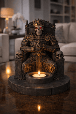 Skeleton King Candle Holder STL | Lich King Fantasy Decor 3d model