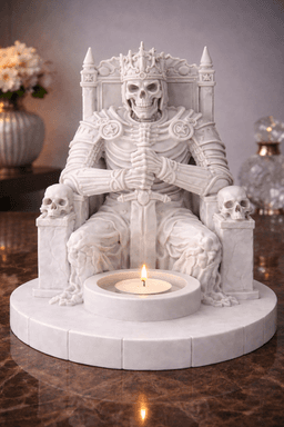 Skeleton King Candle Holder STL | Lich King Fantasy Decor 3d model