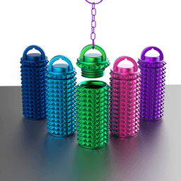 Spiky Fidget Keychain, Sensory Toy, Chapstick Holder, Tiny Storage Capsule, Pill Box, Multi-Purpose 3d model