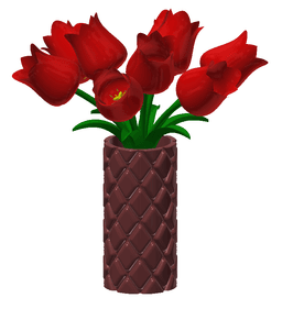 Decorative flower plant vase 3d model