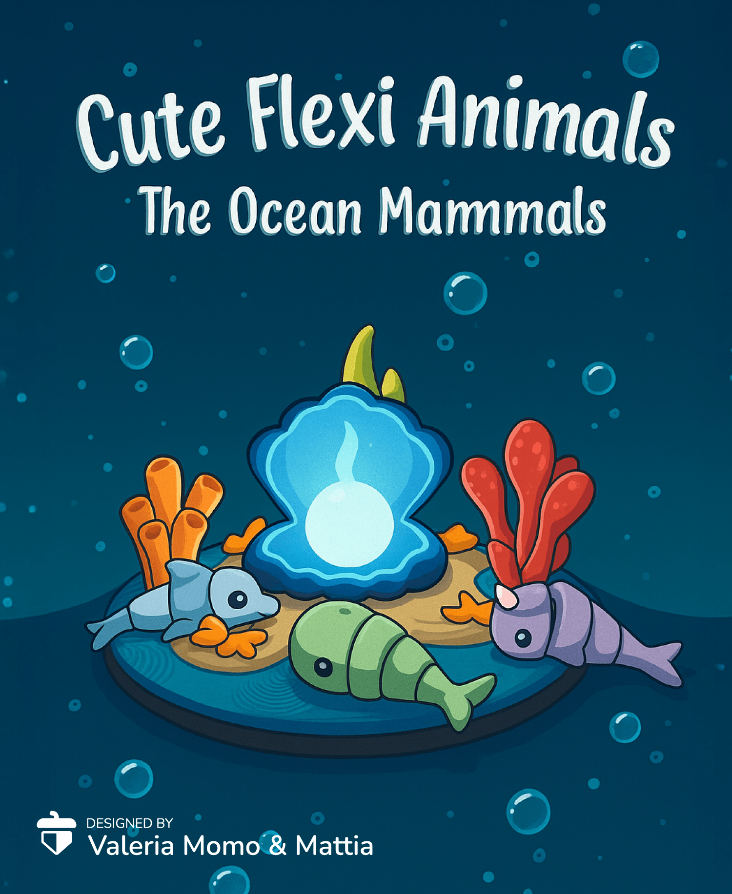 Diorama for Cute Flexi Animals, Oceanic Mammals 3d model