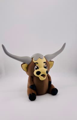 Plain Longhorn Cow Sitting 3d model
