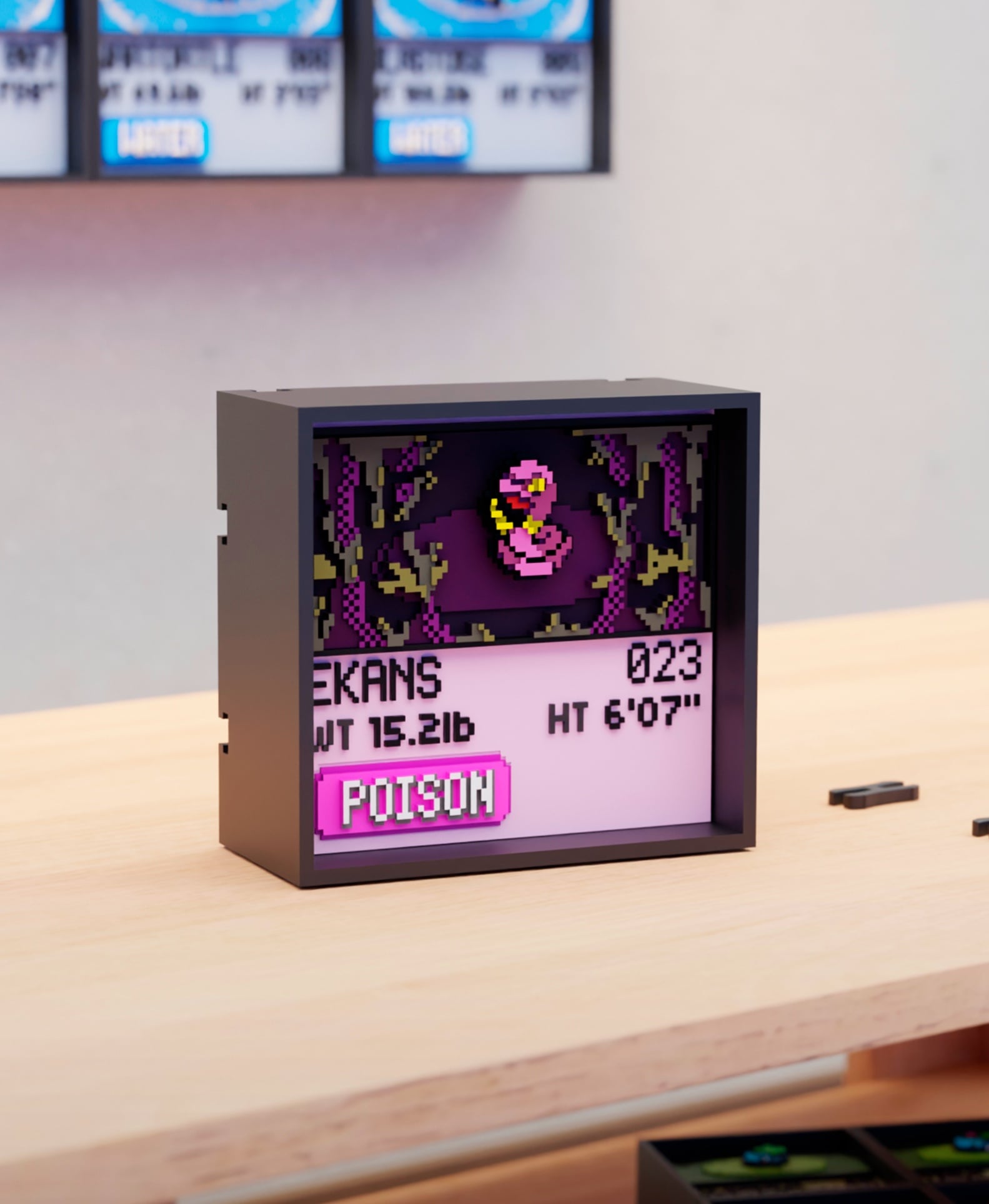 #023 Ekans - Pixel Voxel Art Frame (No support, 3MF included) 3d model