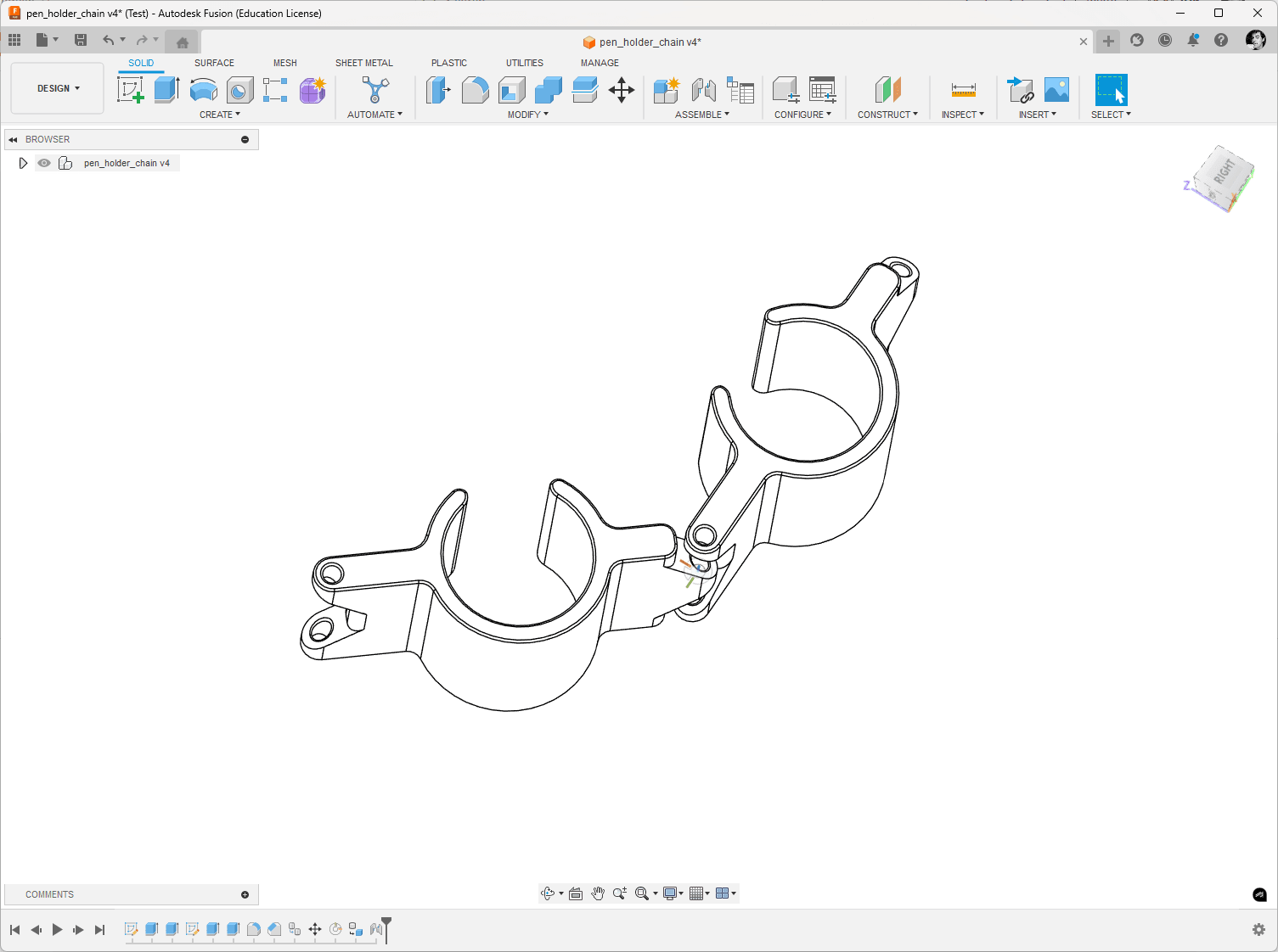 Modular pen holder chain 3d model