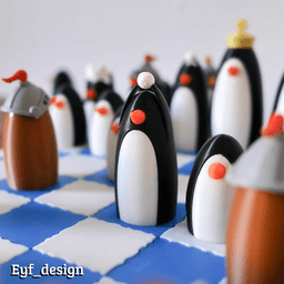 Penguin Chess Set 3d model