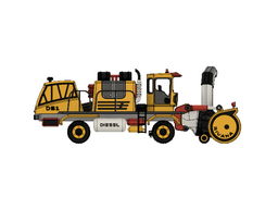 Yellow Snow Blower Truck with Movements 3d model