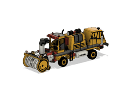 Yellow Snow Blower Truck with Movements 3d model