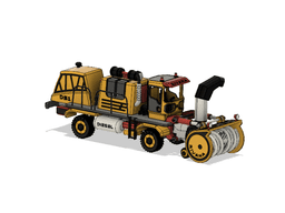 Yellow Snow Blower Truck with Movements 3d model