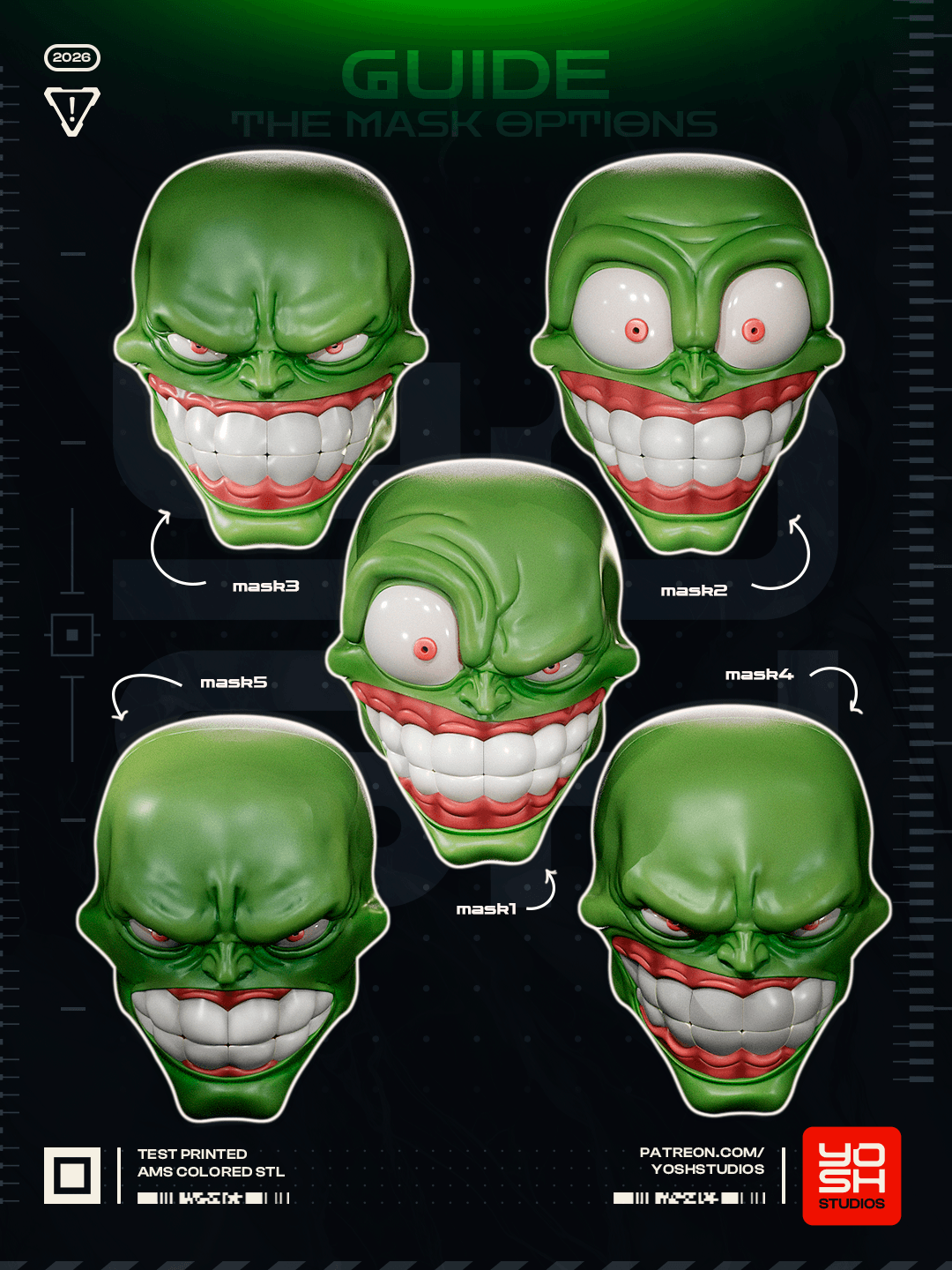 Green Face 3D Printer STL file 3d model