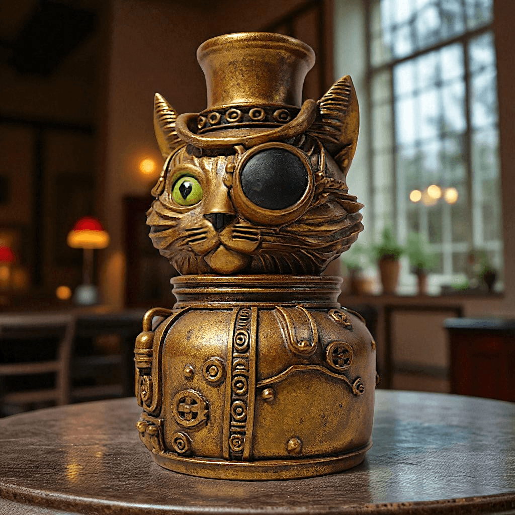 Steampunk Cat Jar 3d model