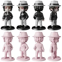 Demon Slayer STL Files - Tanjiro Nezuko Zenitsu - Anime 3D Print Models 3d model