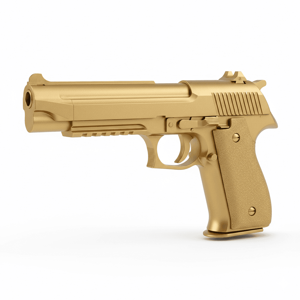 Handguns : Desert Eagle Gold Titanium Pistol 3d model