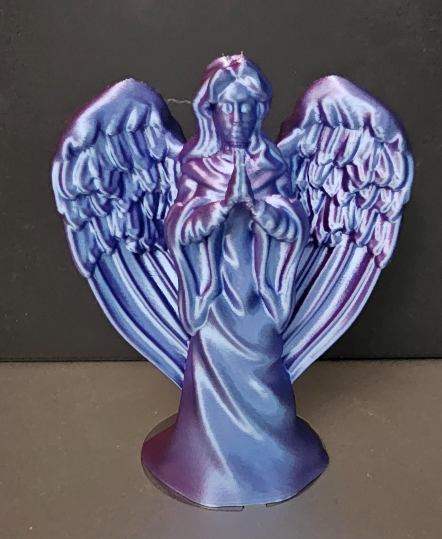 Christmas Angel - 50% size, Eryone Rose Red & Light Blue Silk PLA - 3d model