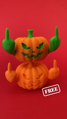 Pumpkin Middle Finger, Halloween 20204 3d model