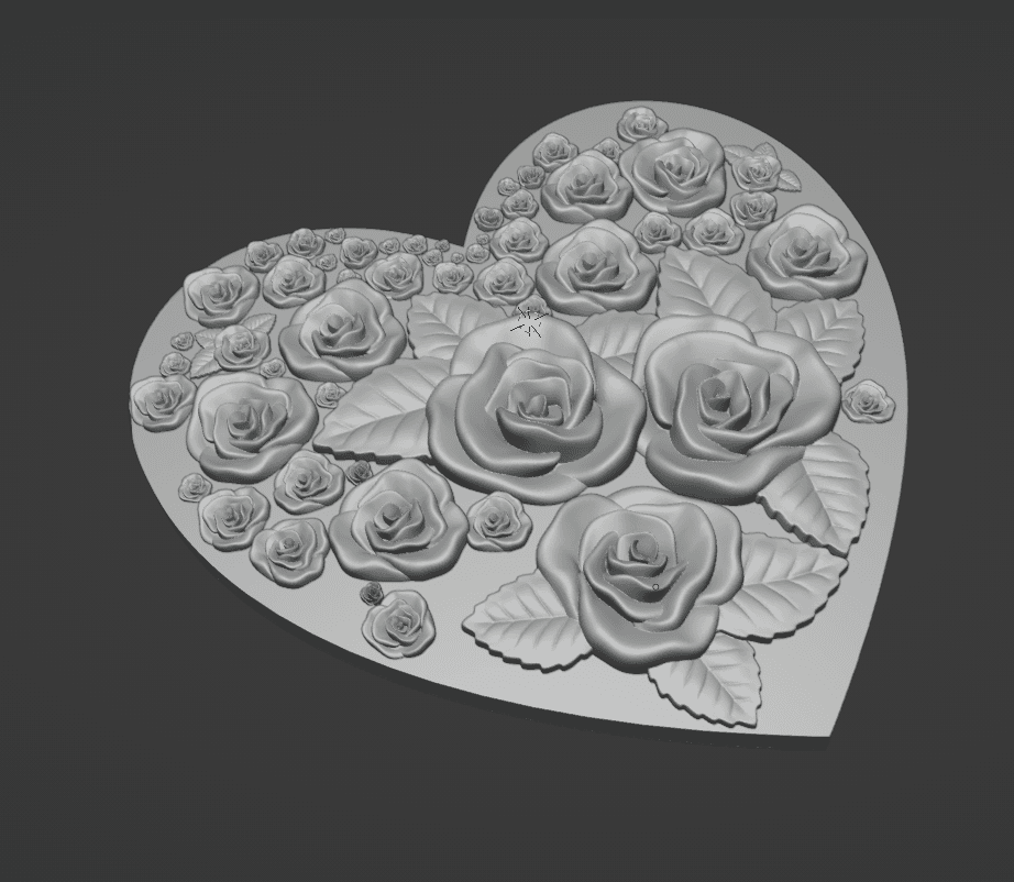 Rose Heart Box with Lid 3d model