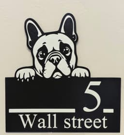 French Bulldog house number sign 3d model
