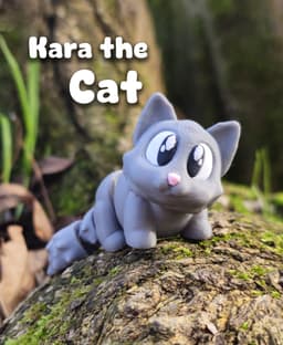 Kara the Cat - Flexi Fidget Cat - 3DPAW 3d model