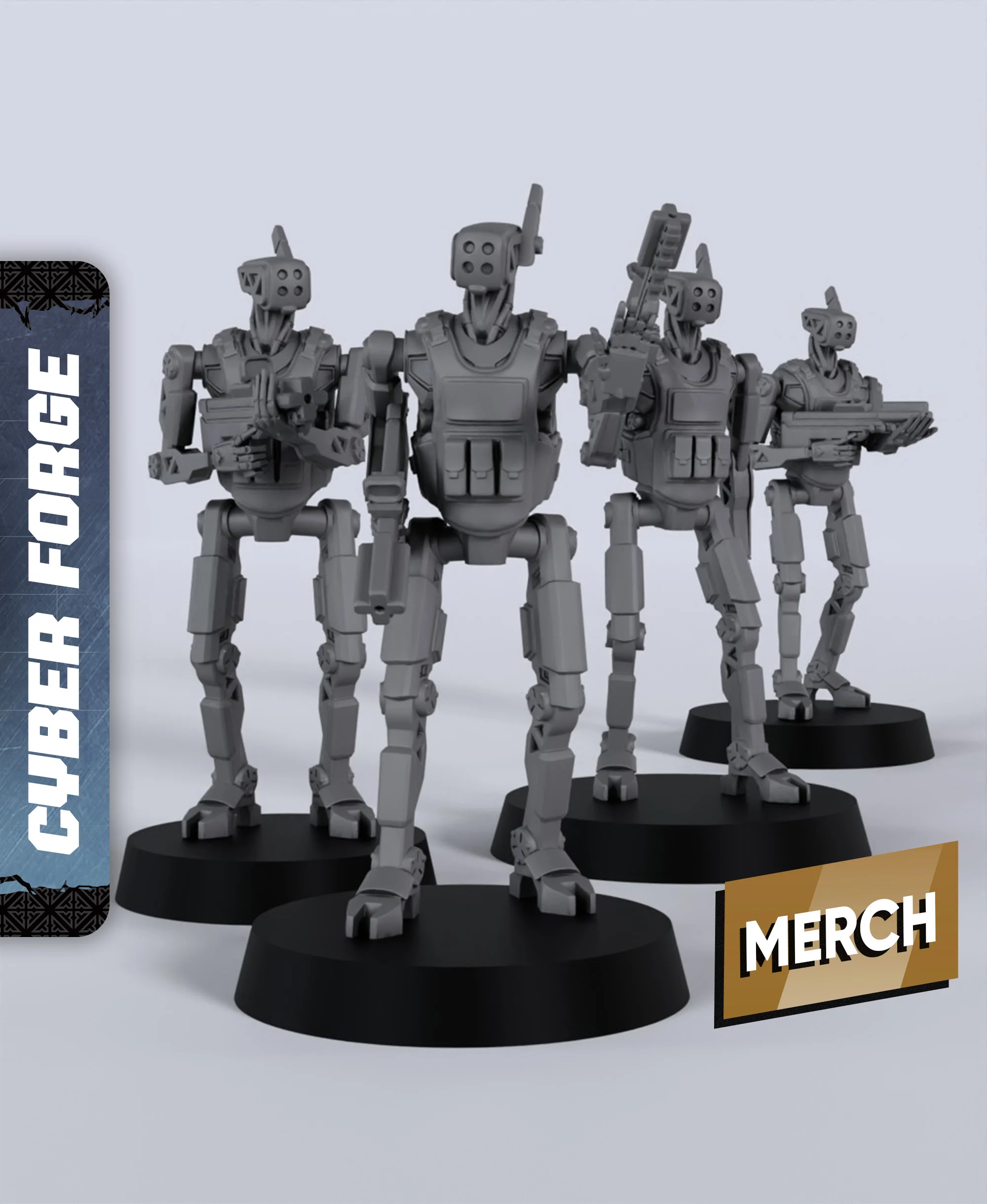 Police Droids - With Free Cyberpunk - Sci-Fi Gift Ideas for RPG and Wargamers 3d model