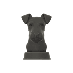 Fox Terrier Dog Bust - Dog Statue - STL 3MF - 3D Printable Dog Model - Pet Memorial 3d model