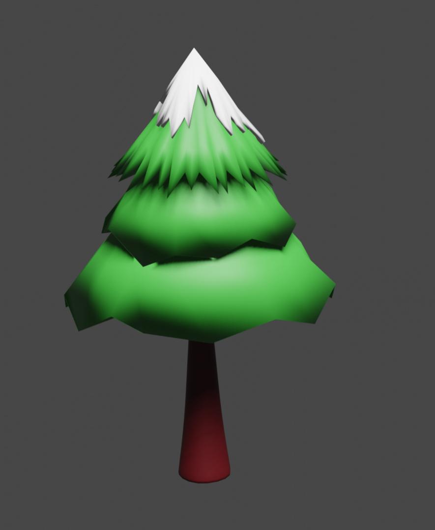 a tree with Snow on the top.obj 3d model