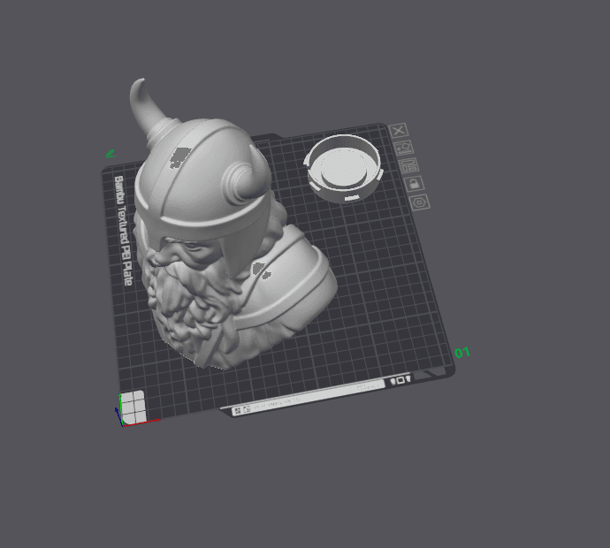 viking bust led light 3d model