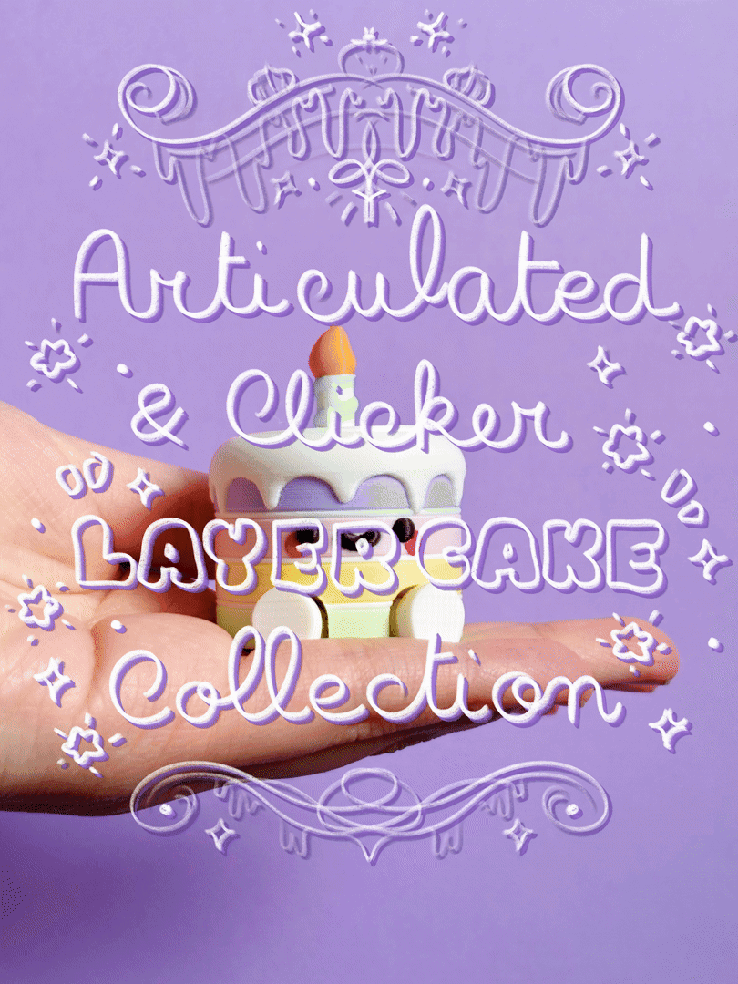 Cute Articulated & Clicker Layer Cake | Print-in-place | Support-free 3d model