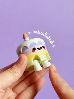 Cute Articulated & Clicker Layer Cake | Print-in-place | Support-free 3d model