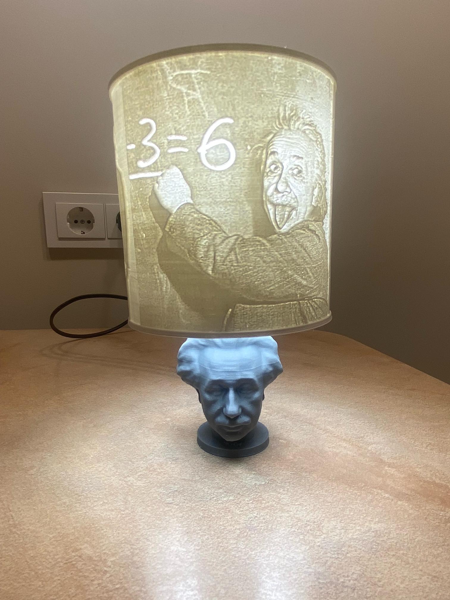 Albert Einstein lithophane lamp commercial use license 3d model