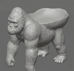 Black Gorilla Jewelry Holder STL – Luxury Vanity Tray & Ring Dish 3d model