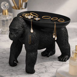 Black Gorilla Jewelry Holder STL – Luxury Vanity Tray & Ring Dish 3d model