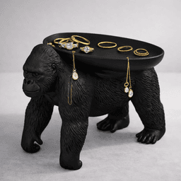 Black Gorilla Jewelry Holder STL – Luxury Vanity Tray & Ring Dish 3d model