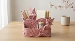 Enchanted Fairy Garden Desk Organizer - Coquette Aesthetic Stationery Caddy 3d model