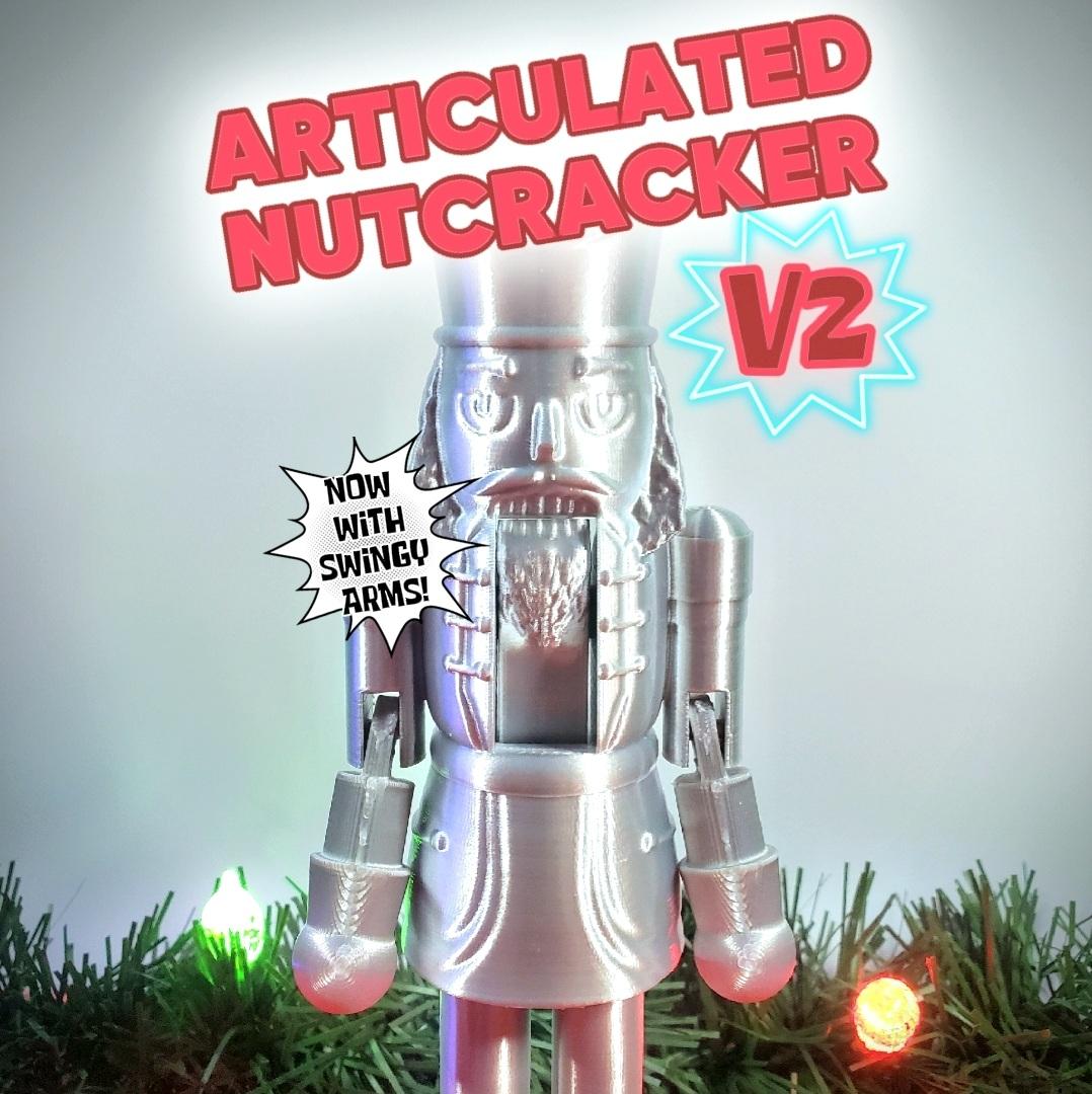 Articulated Print-In-Place Christmas Nutcracker v2 3d model