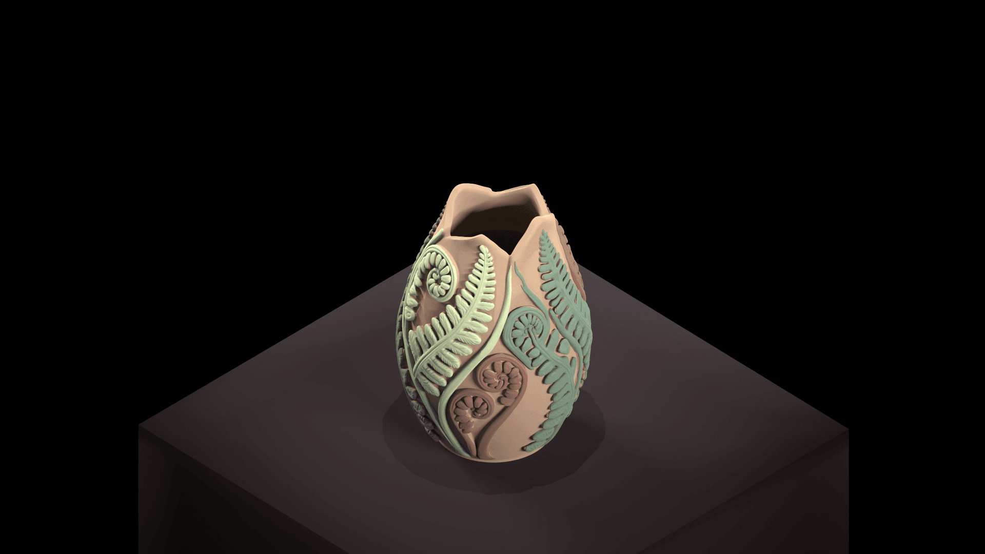 The Fern Soul — Ancient Forest Vase 3d model