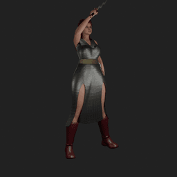 Warrior Woman in Chain Mail Dress v2.0 3d model