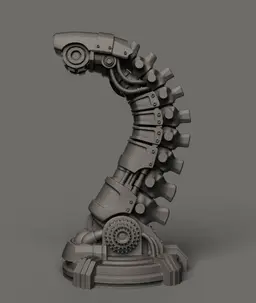 Bionic Spine Headphone Stand | Sci-Fi Desk Organizer 3d model