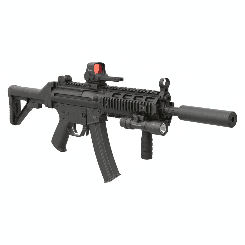 Gun HK MP5RAS Tactical Rail SMG 3d model