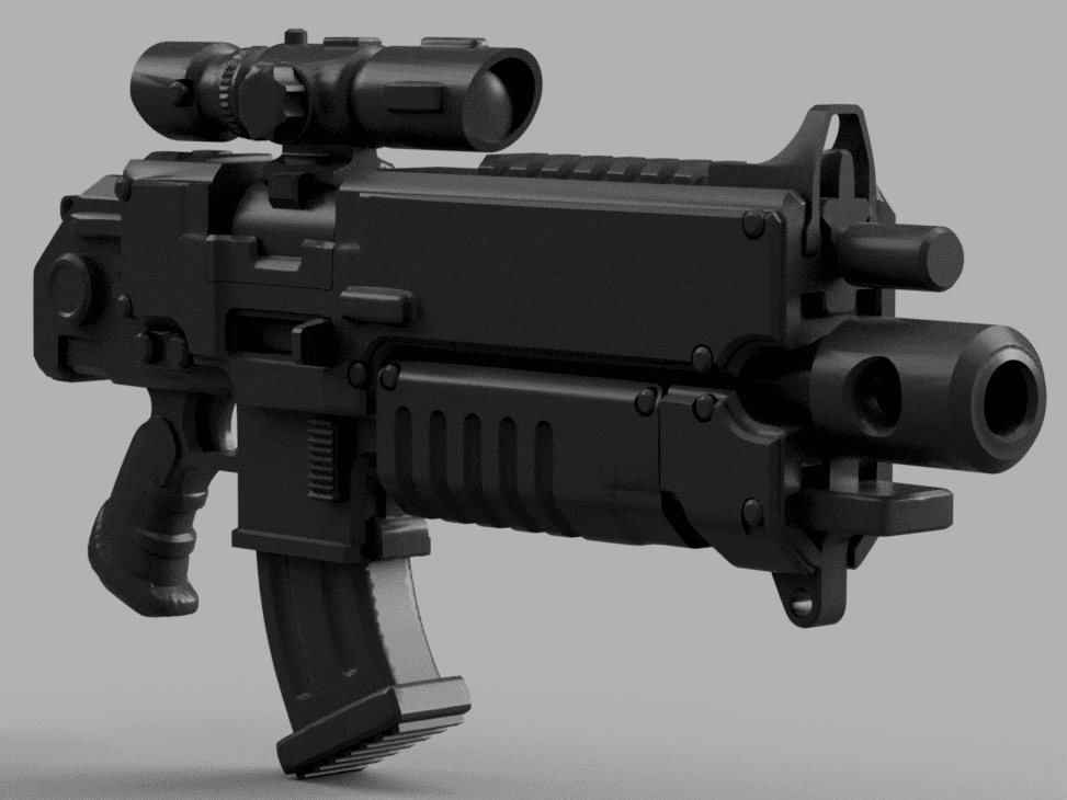 Bolter Rifle SpaceMarine 2 1:1 Replica Cosplay 3d model