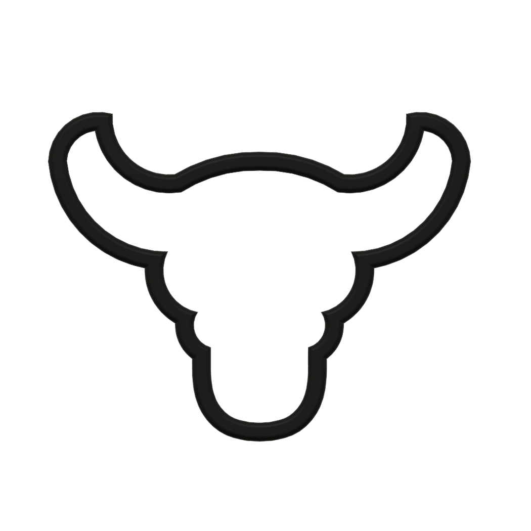 Bull Head Cookie Cutter STL File - 4 inches 3d model