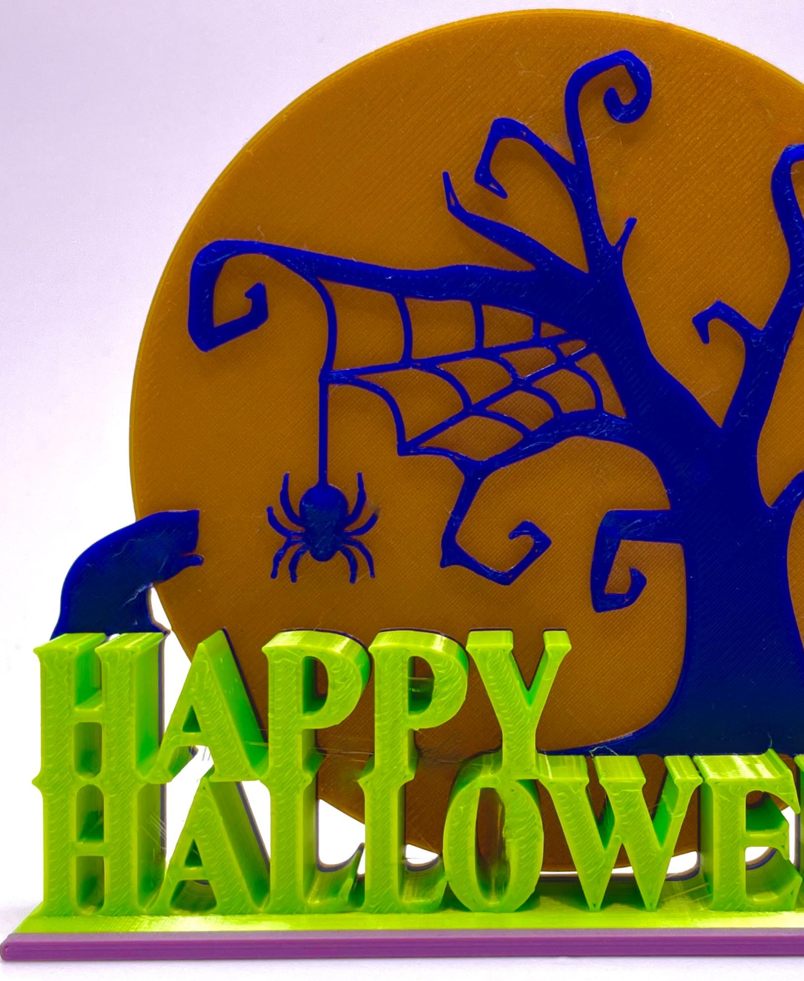 Happy Halloween Tabletop Decoration with Moon 3d model
