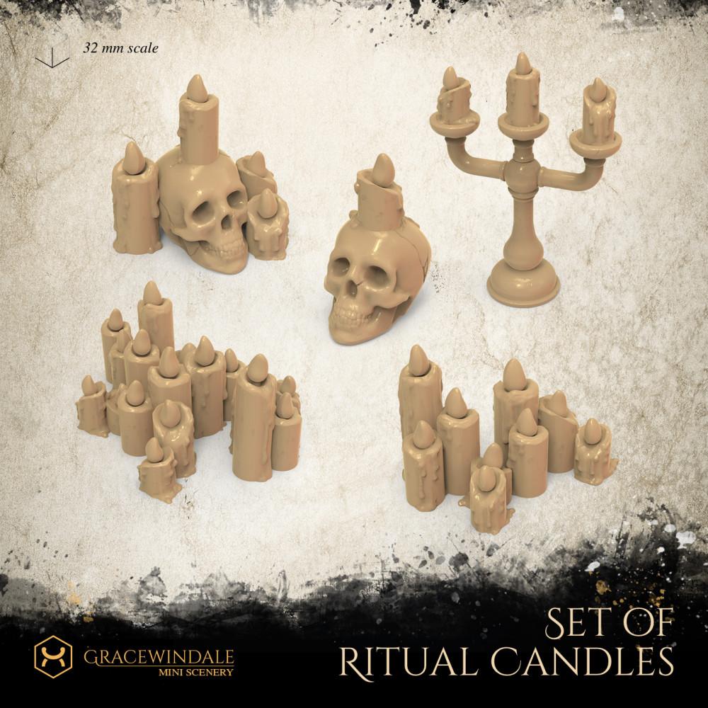 Set of Ritual Candles 3d model