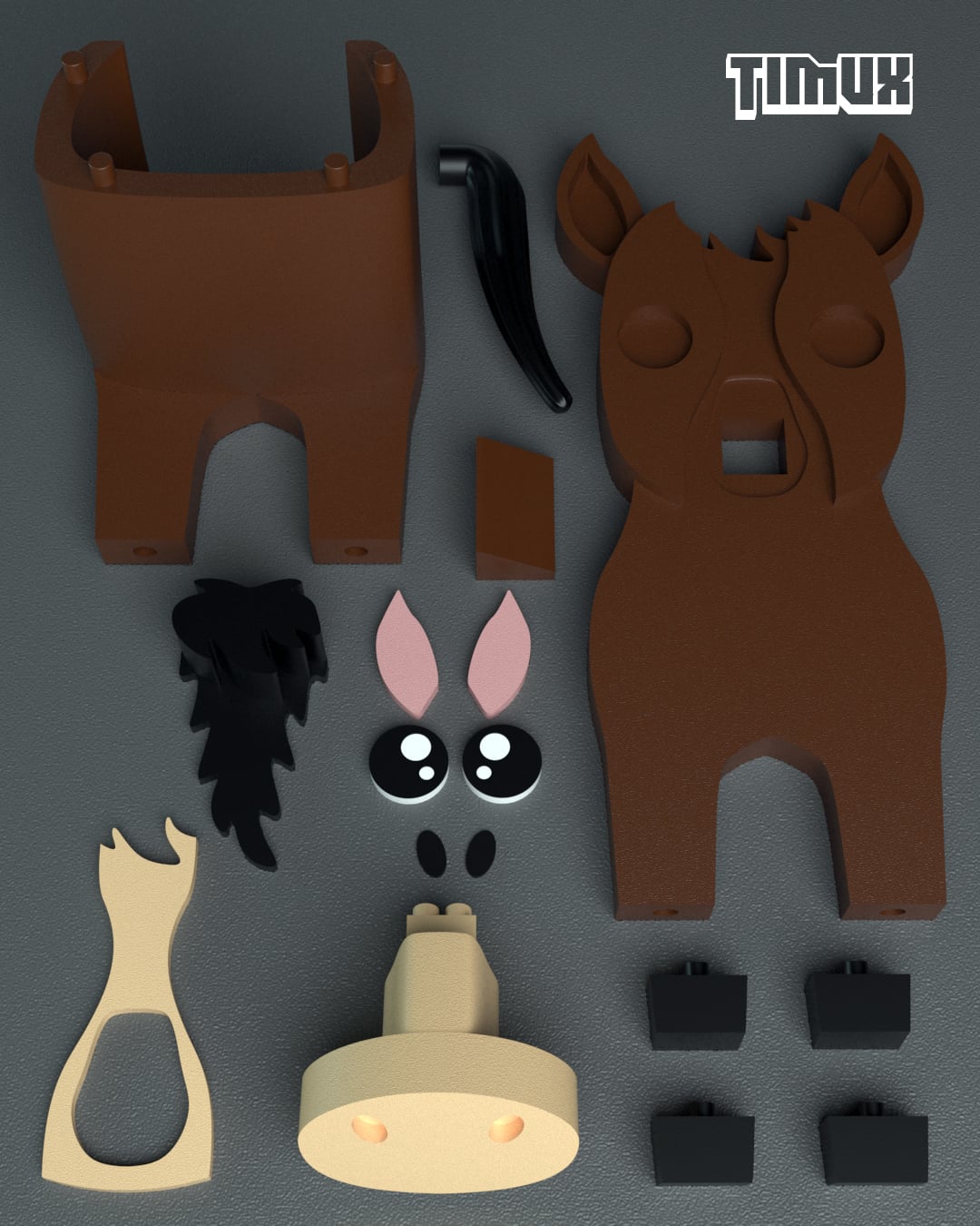 HORSE GLASSES HOLDER 3d model