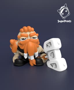 Dwarf Barbarian - Easy Multicolor FDM RPG Minis (No supports) 3d model