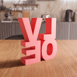 Geometric Stacked LOVE Typography Sign 3d model