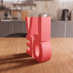 Geometric Stacked LOVE Typography Sign 3d model