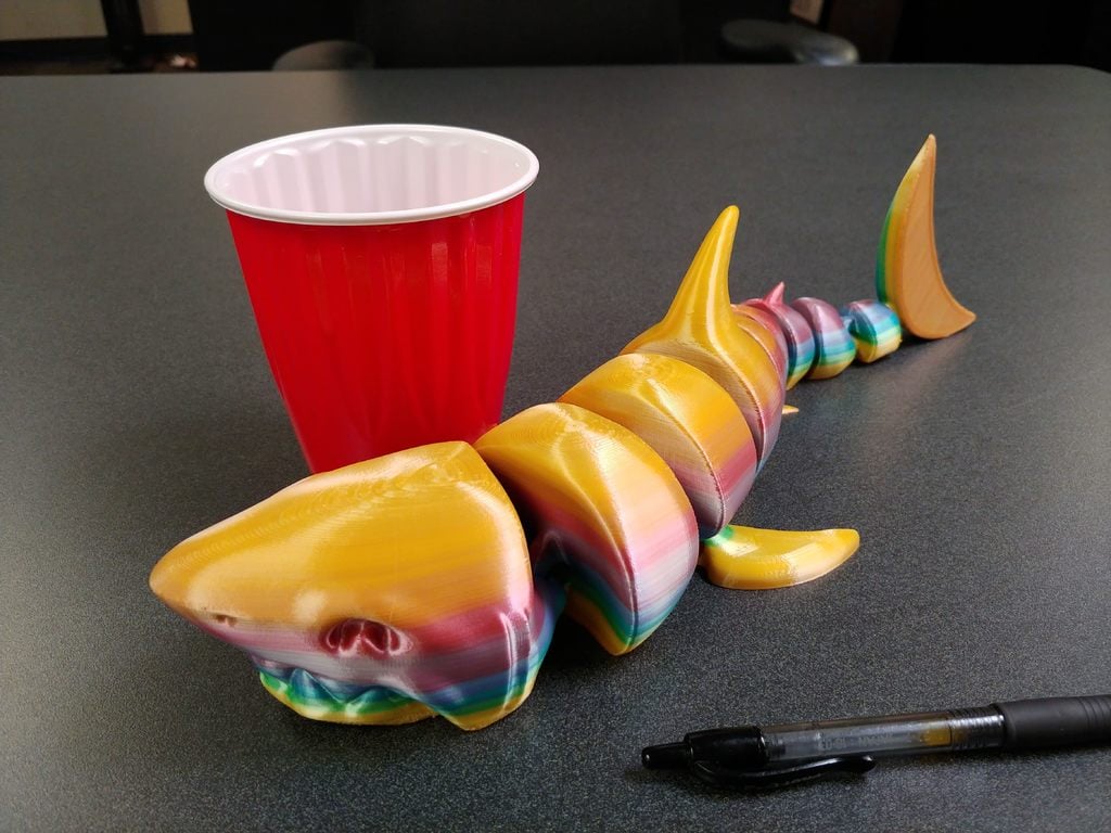 Curled Articulated Shark 3d model