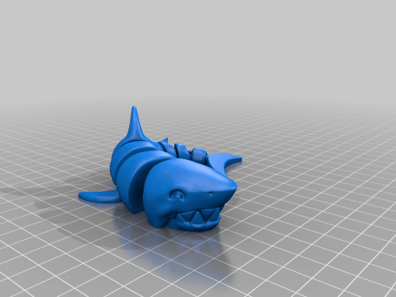 Curled Articulated Shark 3d model