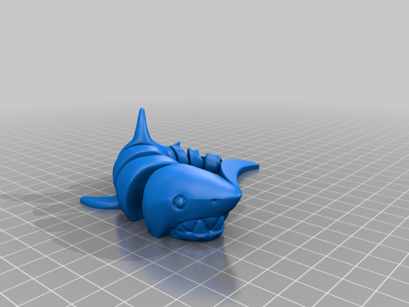 Curled Articulated Shark 3d model