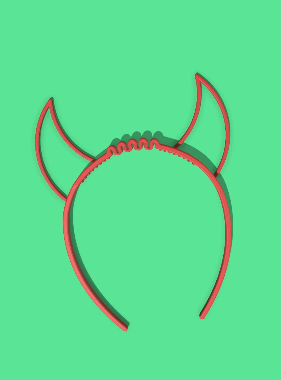 Devil Horns Red Headband 3d model