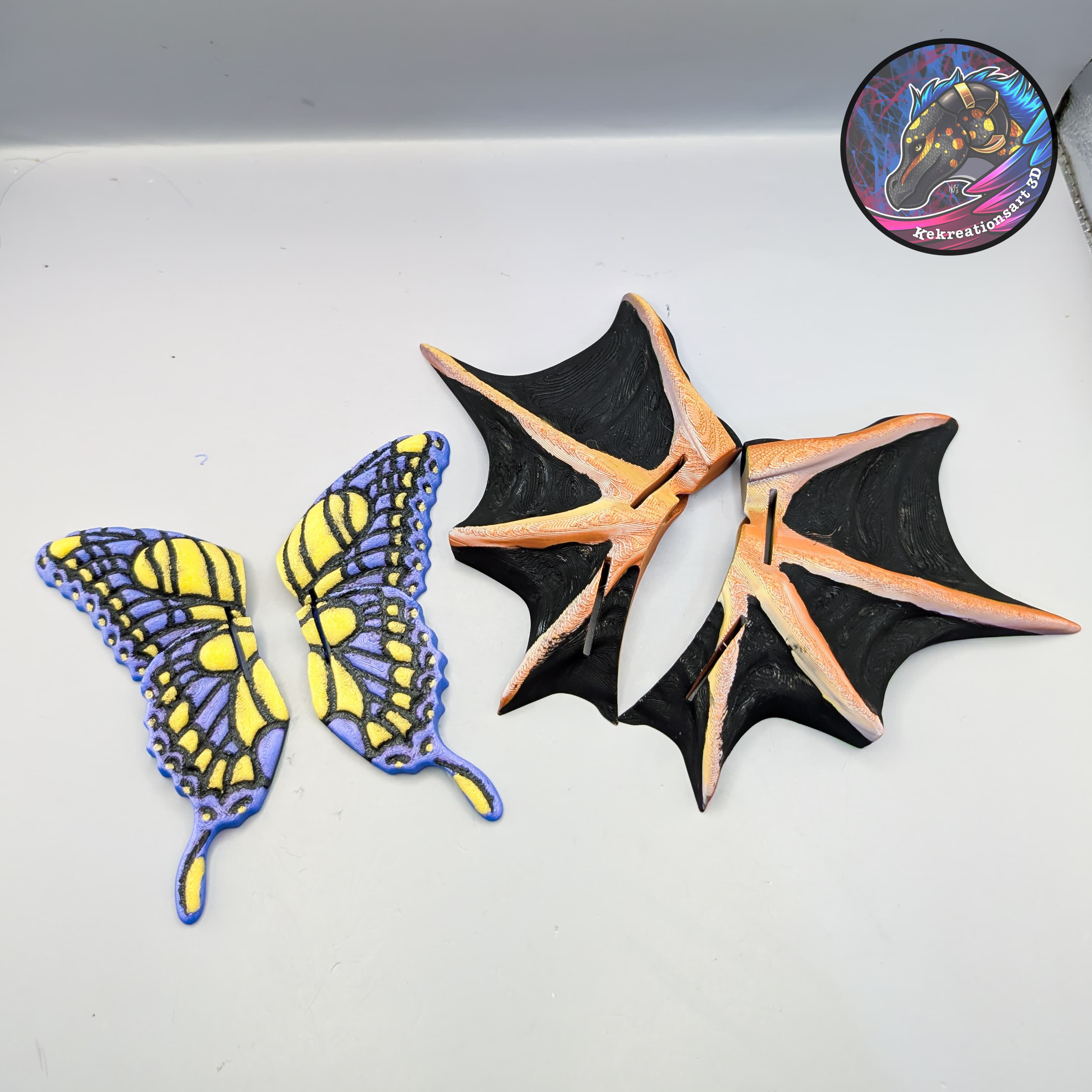 butterfly and dragon headset accessories 3d model